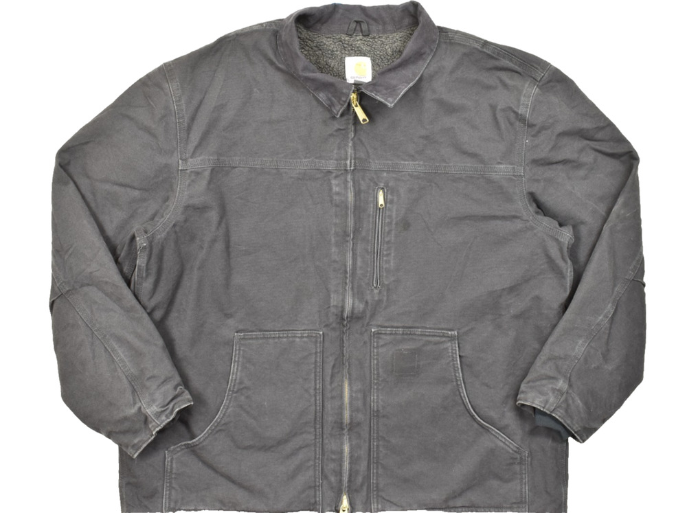 Carhartt C61-BLK Sandstone Ridge Coat Jacket Sherpa Lined Black Men's XL Regular